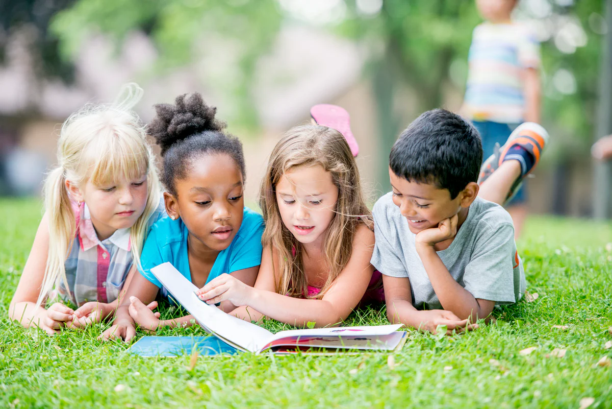 Child looking at a tablet close up