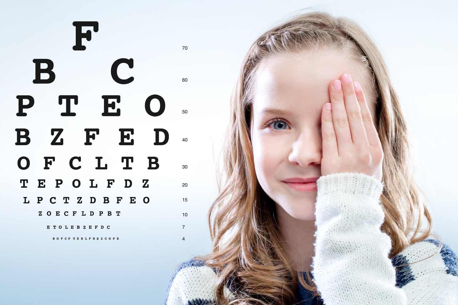 Happy child playing outside, enjoying clear vision